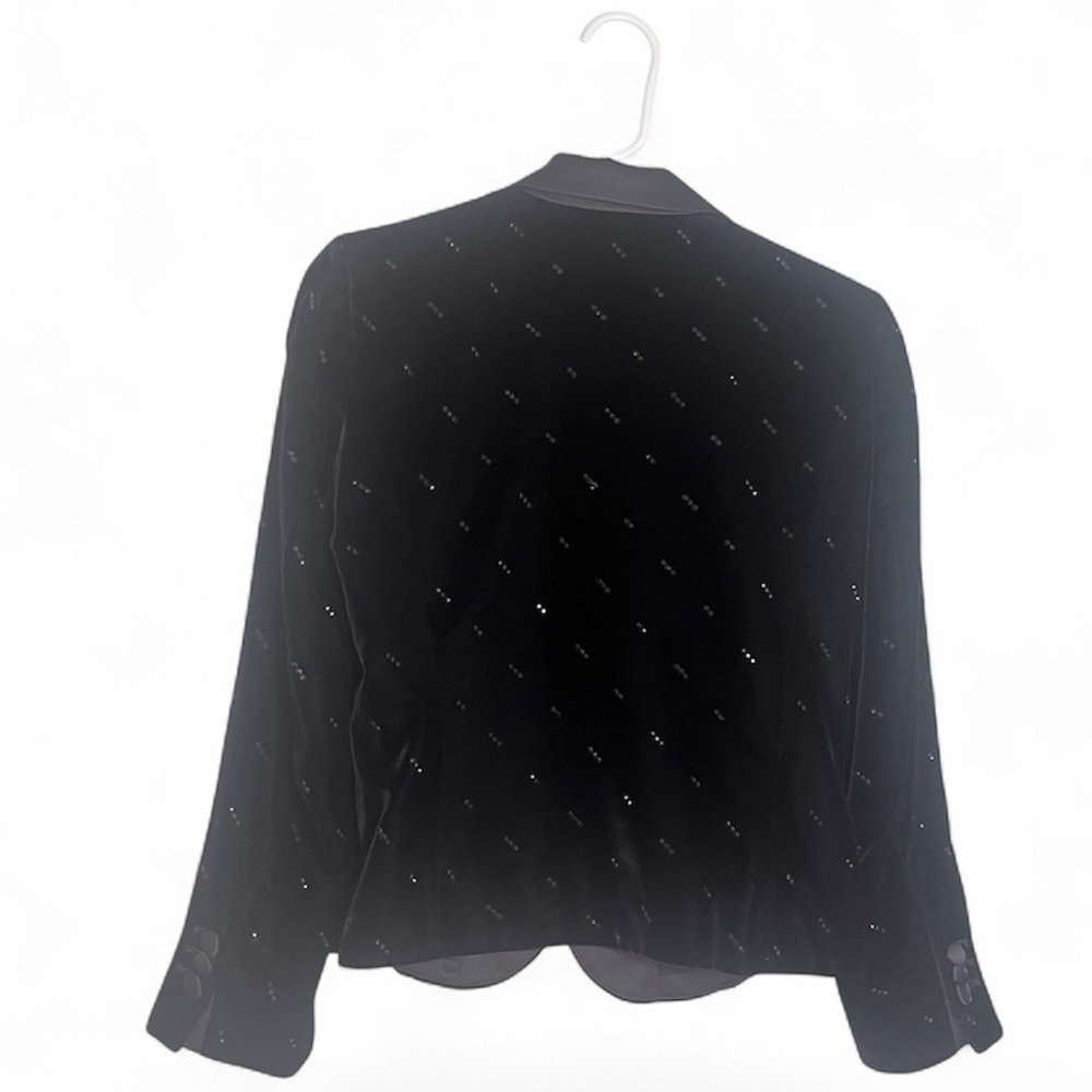Blazer Velvet Armani Collezioni Black with Subtle Pattern